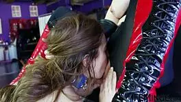 Blonde Mistress Licks Wet Lesbian Slave Pussy