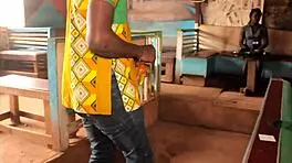 nigerian babe rams guy's ass outdoor hardcore shaved creampie