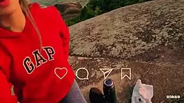 beautiful blonde deepthroats huge cock publicly on beach