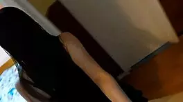 Hot brunette babe bends over for rough homemade pounding session