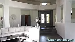 Teen babysitter sucks cock deep why stop there now