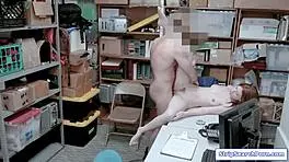 STRIPTEAL SHOPLIFTER REDHEAD RIPS CLOTHES FOR BIG COCK BLOWJOB BENT OVER DOGGY!