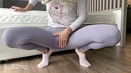 These tight leggings make my petite body squirt everywhere!