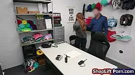 petite redhead thief gags on cop's monster cock deepthroat