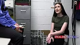 pretty teen caught stripping in garage punished hard by cop domination roleplay