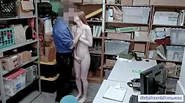 STRIPTEAL SHOPLIFTER REDHEAD RIPS CLOTHES FOR BIG COCK BLOWJOB BENT OVER DOGGY!
