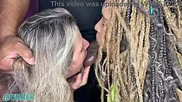 Wow! Two lesbians devour massive black cock wildly!