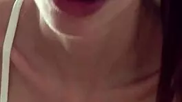 Candie cross bites lip sliding tiny ass onto raw shaft juicy bounce