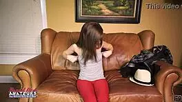 Petite Brunette Livia Fingers Pussy And Deepthroats Craving Cock!