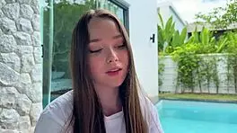 Watch this young hottie lounge naked before riding cock wildly in steamy session.