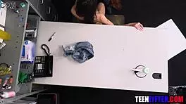 Skinny Shoplifter Teen Stripped and Throat Fucked Roughly