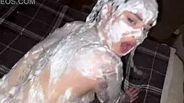 huge soapy ass foamed up for massive cock pounding