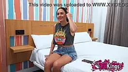 Desperate Dude Begs to Fuck Hot Brunette Valen Pink