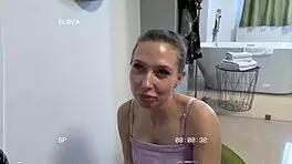 Tanned Skinny Tinder Slut Teases then Takes Face Fucking Load