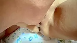 Watch this amateur shaved pussy up close 231 days post-virginity!
