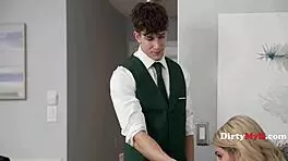 blackmail scheme turns into hardcore hotel pounding with busty blonde granny