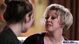 Mature woman teases young fan in secretive roleplay encounter up close