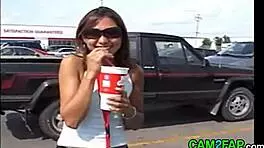 OMG cute Latina teen small tits cum facial blast!