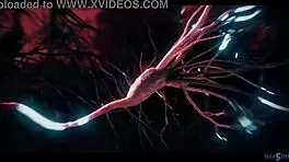 parasited octokuro's huge tits cosplay teen scissored by horny lesbian gamer