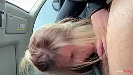 aline novak's blonde wet pussy cumshots in the car