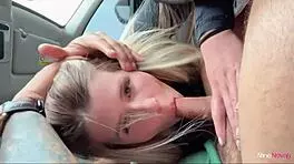 aline novak's blonde wet pussy cumshots in the car