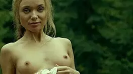 Petite Blonde Russian Milf Strips Nude Outdoors Sensually