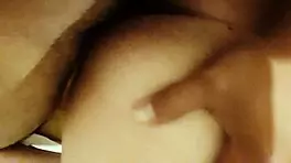 starting to slide into virgin friend's juicy bent ass