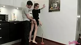 Plumber ravages housewife roughly then blasts cum in mouth