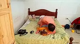 athletic 18 year old in miniskirt stockings takes older cock doggystyle