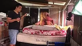 Behind scenes milf gets anal fucked while cuckold films her