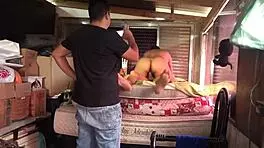 Behind scenes milf gets anal fucked while cuckold films her