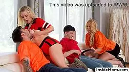 oh man these big tits big ass milfs are swapping sons riding cocks choking gagging deep