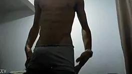 Monster cock throbs on young stud!