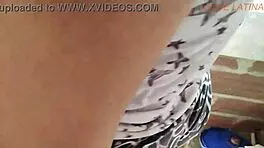 lizi love teen spots guy spying while washing clothes then joins for balcony fuck part 1