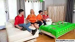 oh man these big tits big ass milfs are swapping sons riding cocks choking gagging deep