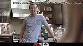 Cheating Husband Pounds Petite Blonde Babysitter in Hardcore Cowgirl Ride!