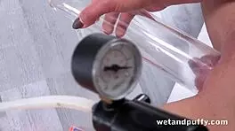 hot redhead stretches juicy pussy lips wide with toys in hd closeup.