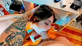 Blonde lactating babe gets hard fucked and milked