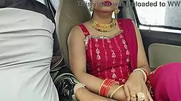 that cute indian babe takes huge cock deep in risky car fuck outdoors