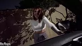 hot latina prostitute sucks monster cock then fucks outdoors public tight pussy