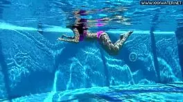 Jessica Lincoln's Pink Bikini Tease Turns into Poolside Tit and Ass Play