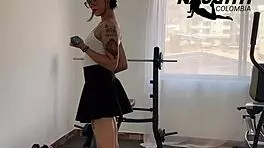 Beautiful hot girl's delicious gym workout routine 😋💦🏋️