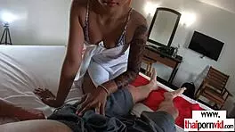 petite thai teen relaxes bent over her lovers big cock doggystyle 😍