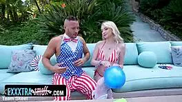 slut in stockings rides hard in fishnet bikini spanking frenzy