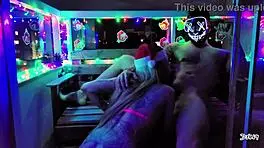 Sloppy Christmas blonde deepthroat blowjob cumshot mouth sucking