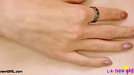 Hey check out this lovely blonde showing off her figure on sofa