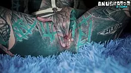 skinny inked girl squirts from intense solo gaping play