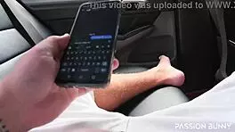 pretty petite neighbor sucks cock for outdoor car facial cumshot