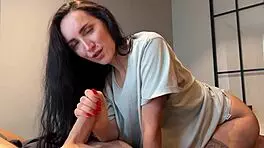 Sharing this bed uncovers steamy secrets with horny brunette housewife