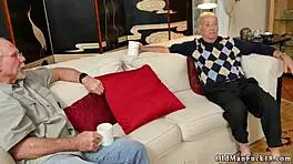 old man licks erect clit of young brunette teen before hardcore facial